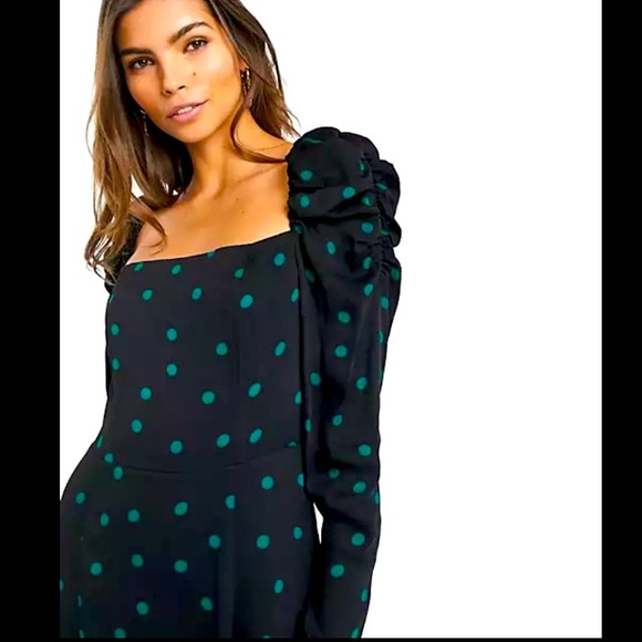& Other Stories polka dot puff sleeve midi dress - Picture 11 of 14
